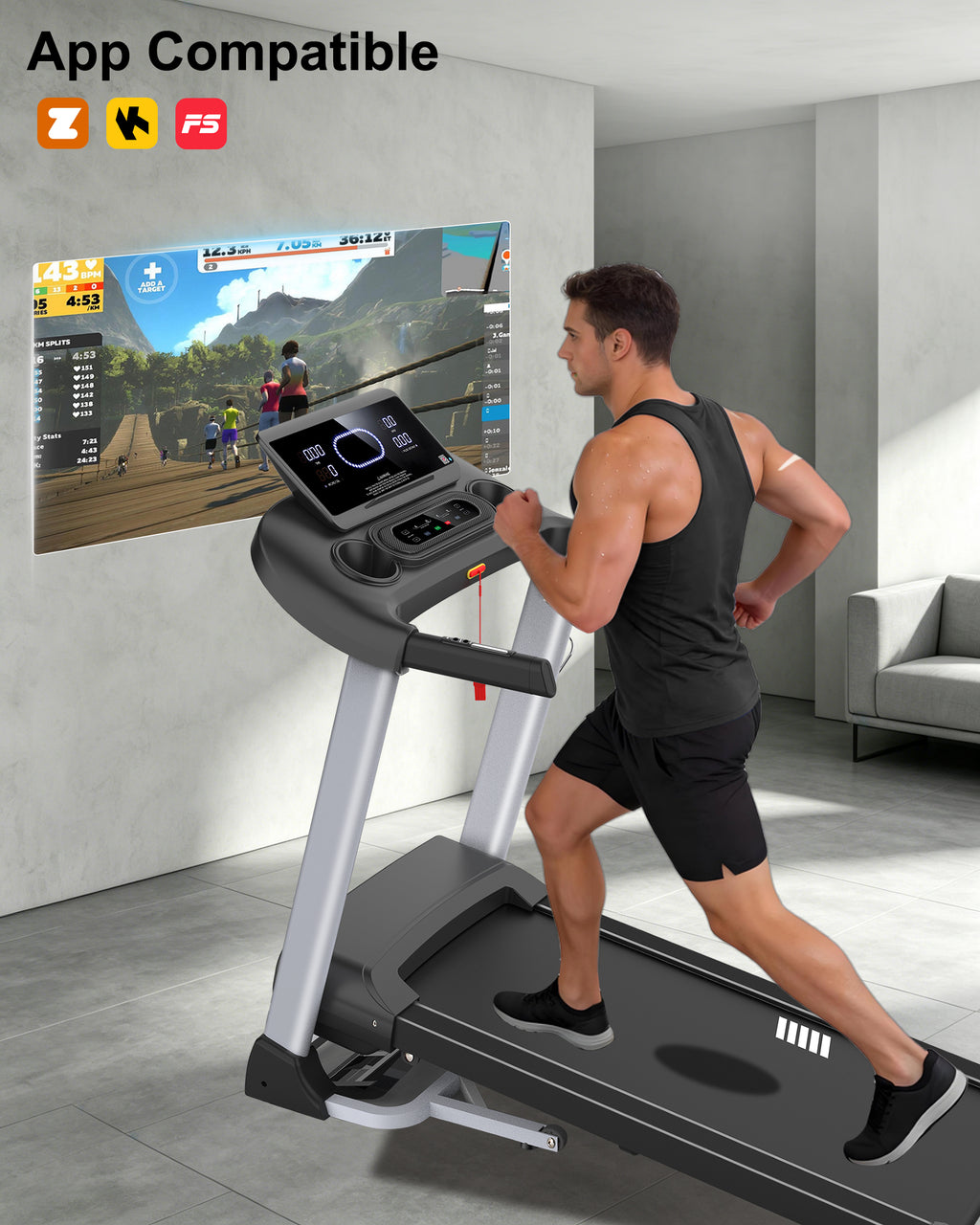 ECHANFIT Heavy Duty Treadmill, 18% Auto Incline, 3.5 HP Motor, 400 LB Capacity
