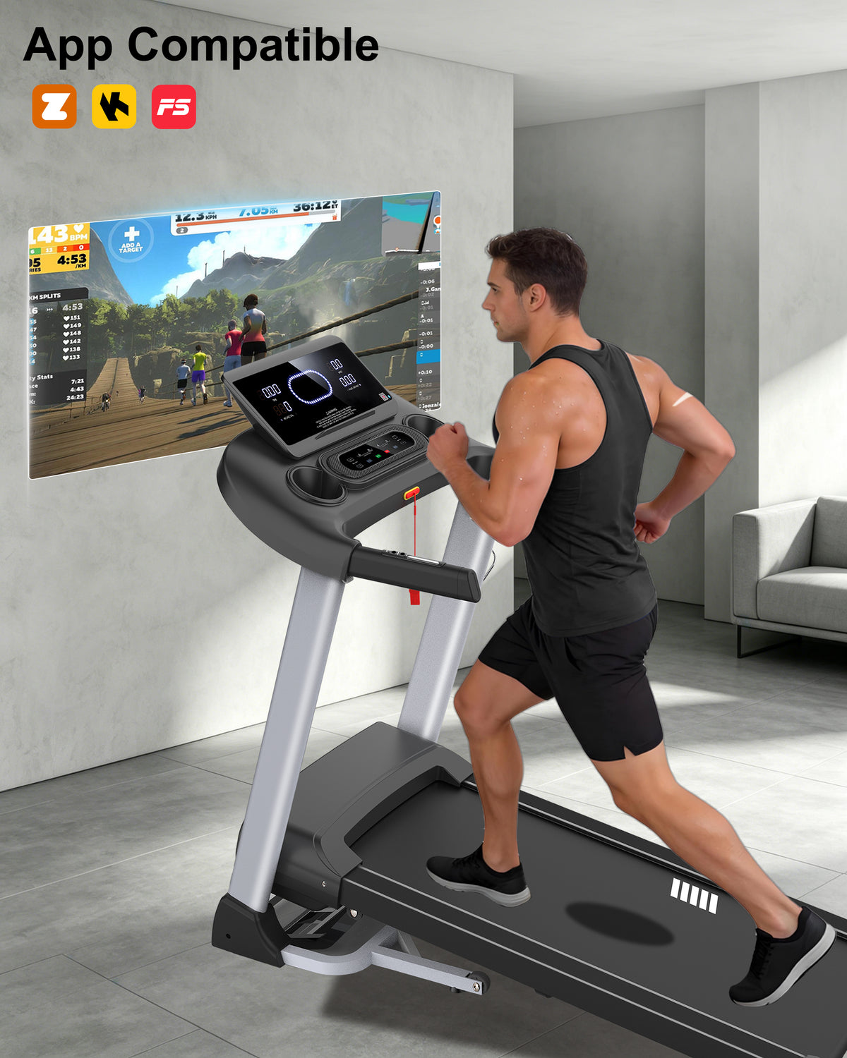 ECHANFIT Heavy Duty Treadmill, 18% Auto Incline, 3.5 HP Motor, 400 LB Capacity