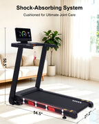 ECHANFIT Auto Incline Treadmill , 20% Incline, 3.0HP, 10 MPH, 18.5" Wide Belt, 350 lbs Capacity, Bluetooth App