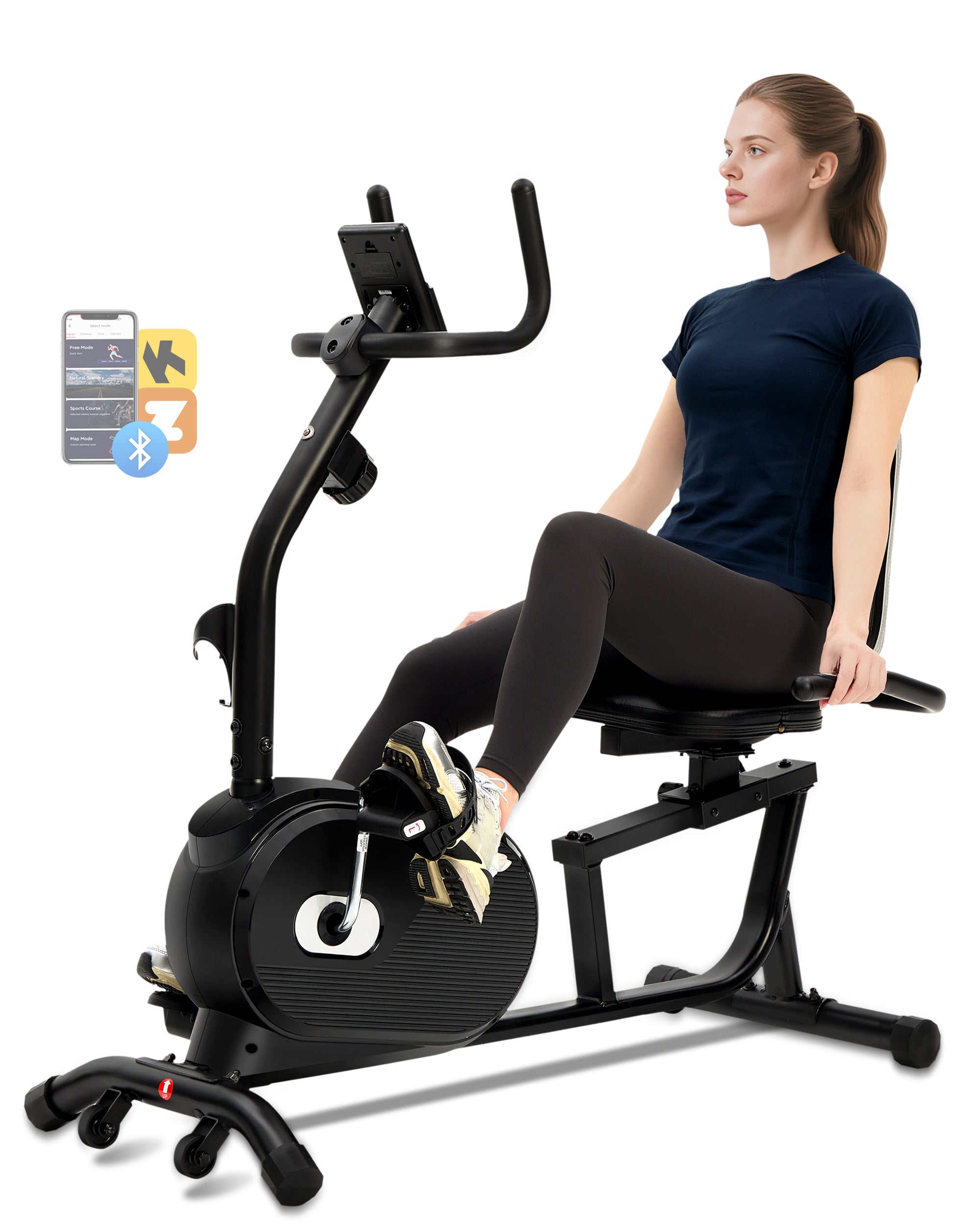 Recumbent Exercise Bike with Bright Backlit Display