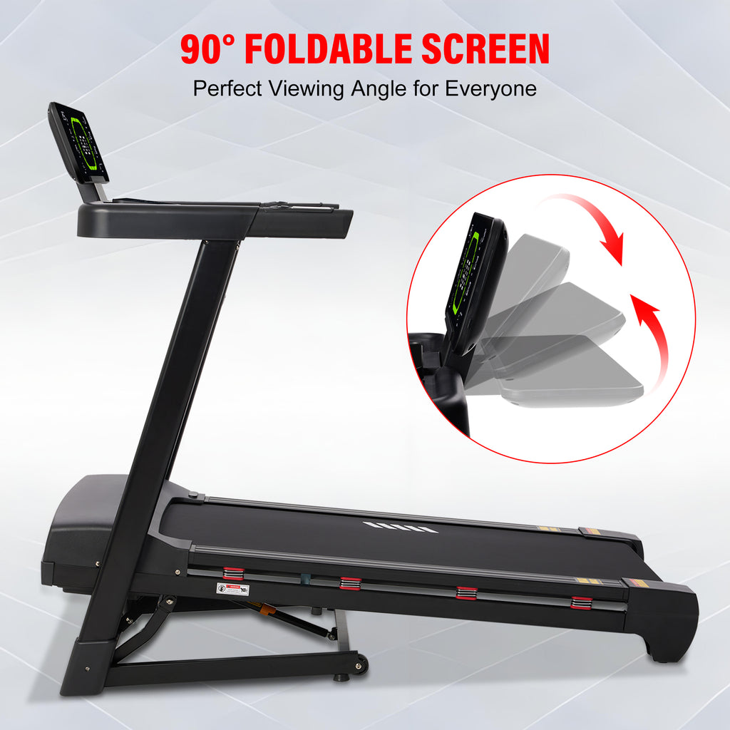 Heavy Duty Treadmill with 20-Level Auto Incline, 0.6-12 MPH, 20" Wide Deck