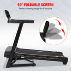 Heavy Duty Treadmill with 20-Level Auto Incline, 0.6-12 MPH, 20" Wide Deck