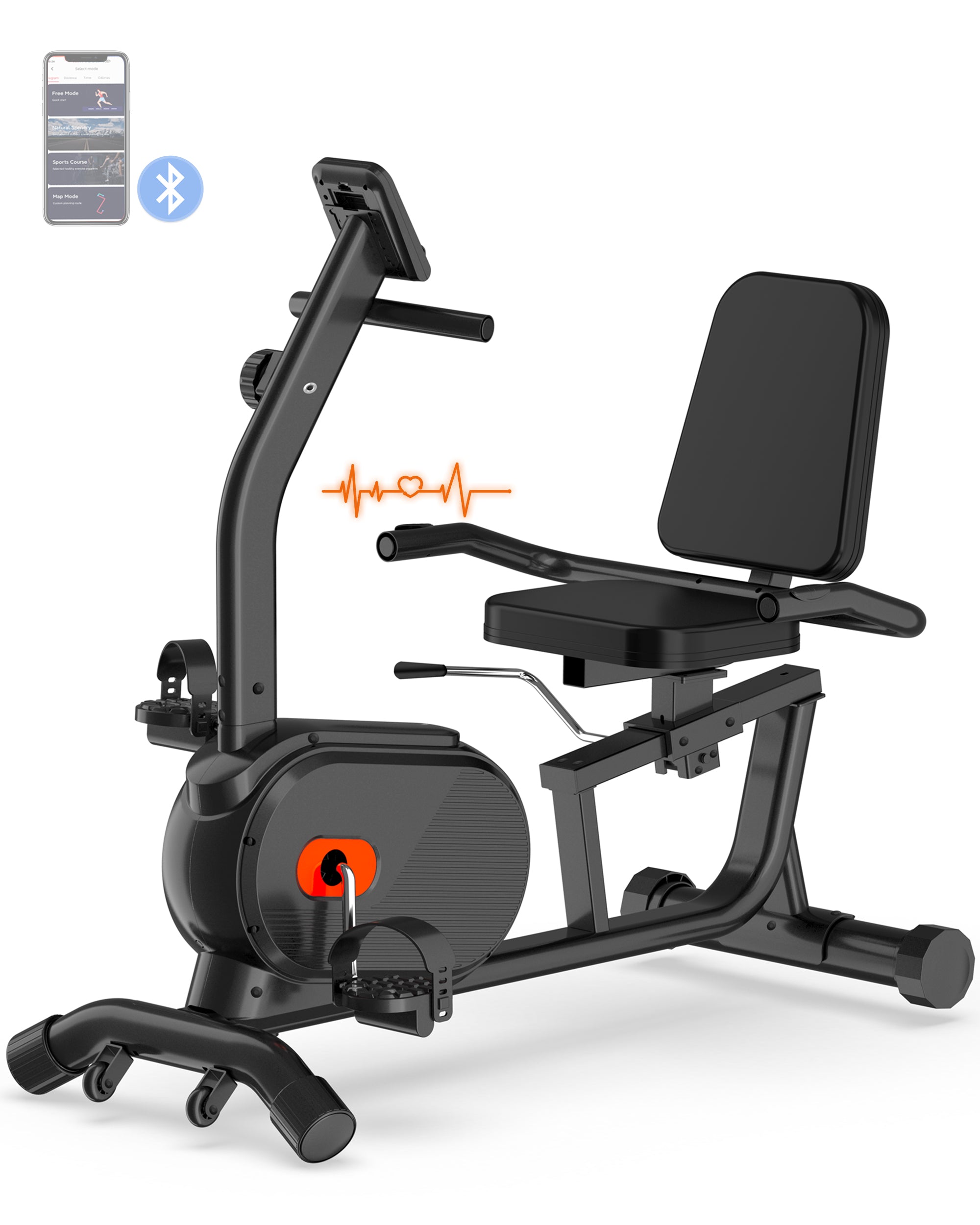 Recumbent Exercise Bike with Smart Workout APP
