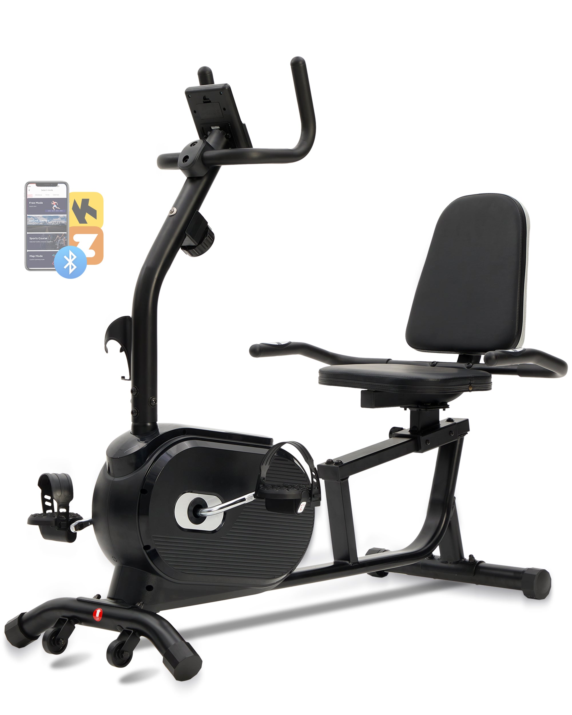 Recumbent Exercise Bike with Bright Backlit Display