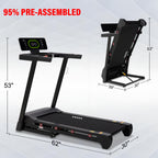 Heavy Duty Treadmill with 20-Level Auto Incline, 0.6-12 MPH, 20" Wide Deck