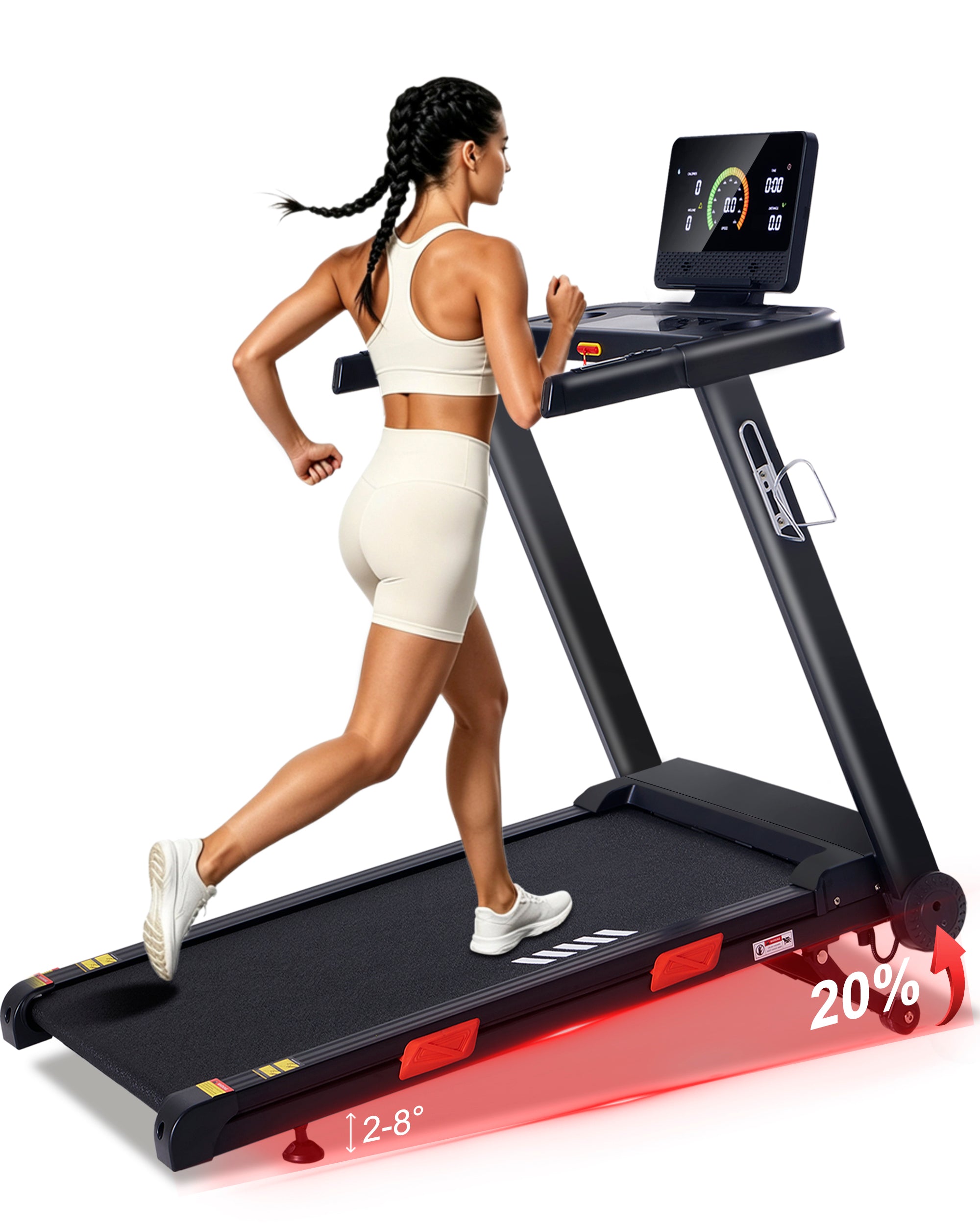 ECHANFIT Auto Incline Treadmill , 20% Incline, 3.0HP, 10 MPH, 18.5" Wide Belt, 350 lbs Capacity, Bluetooth App