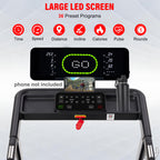 Heavy Duty Treadmill with 20-Level Auto Incline, 0.6-12 MPH, 20" Wide Deck