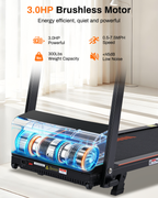 Incline Walking Pad Treadmill with Handle Bar