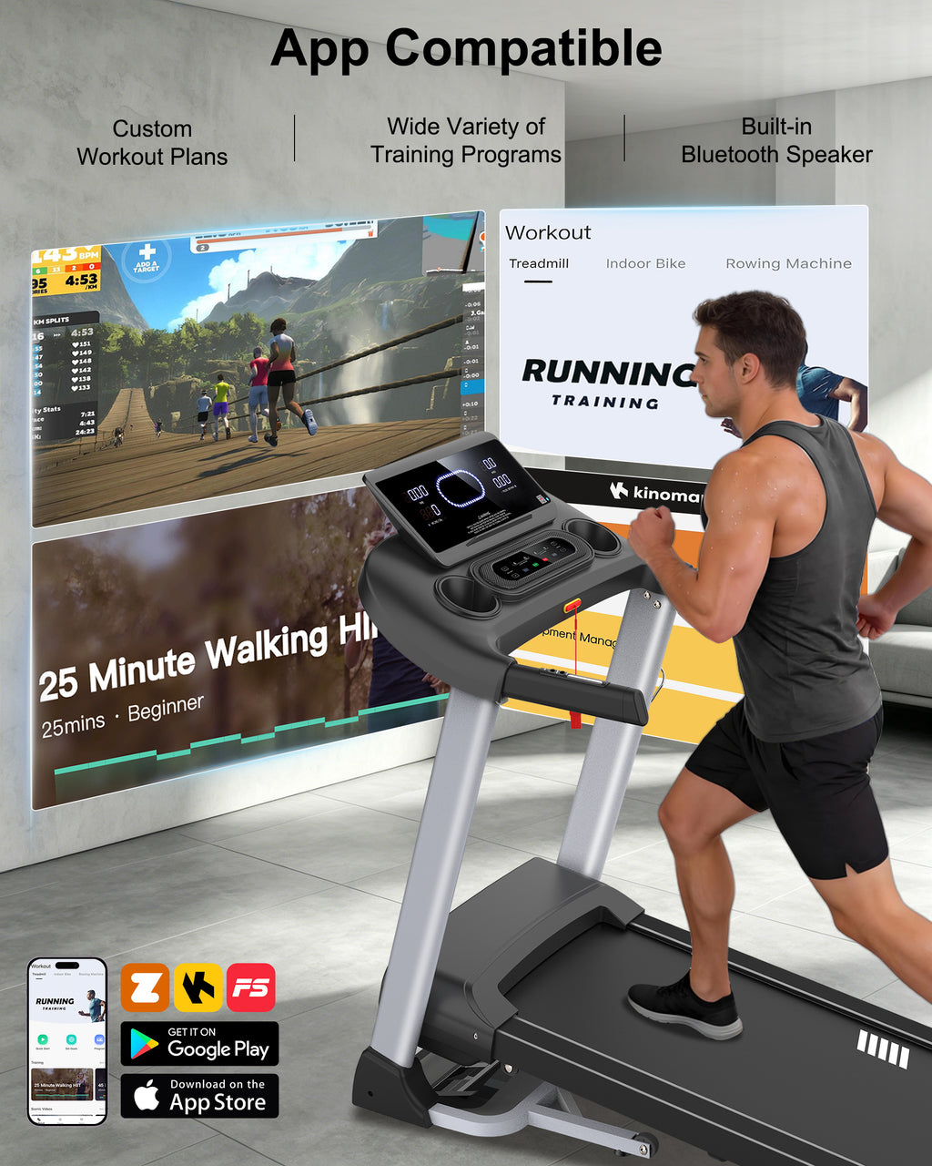ECHANFIT Heavy Duty Treadmill, 18% Auto Incline, 3.5 HP Motor, 400 LB Capacity