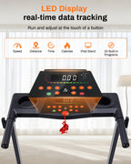 Incline Walking Pad Treadmill with Handle Bar