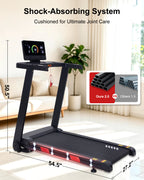 ECHANFIT Auto Incline Treadmill , 20% Incline, 3.0HP, 10 MPH, 18.5" Wide Belt, 350 lbs Capacity, Bluetooth App