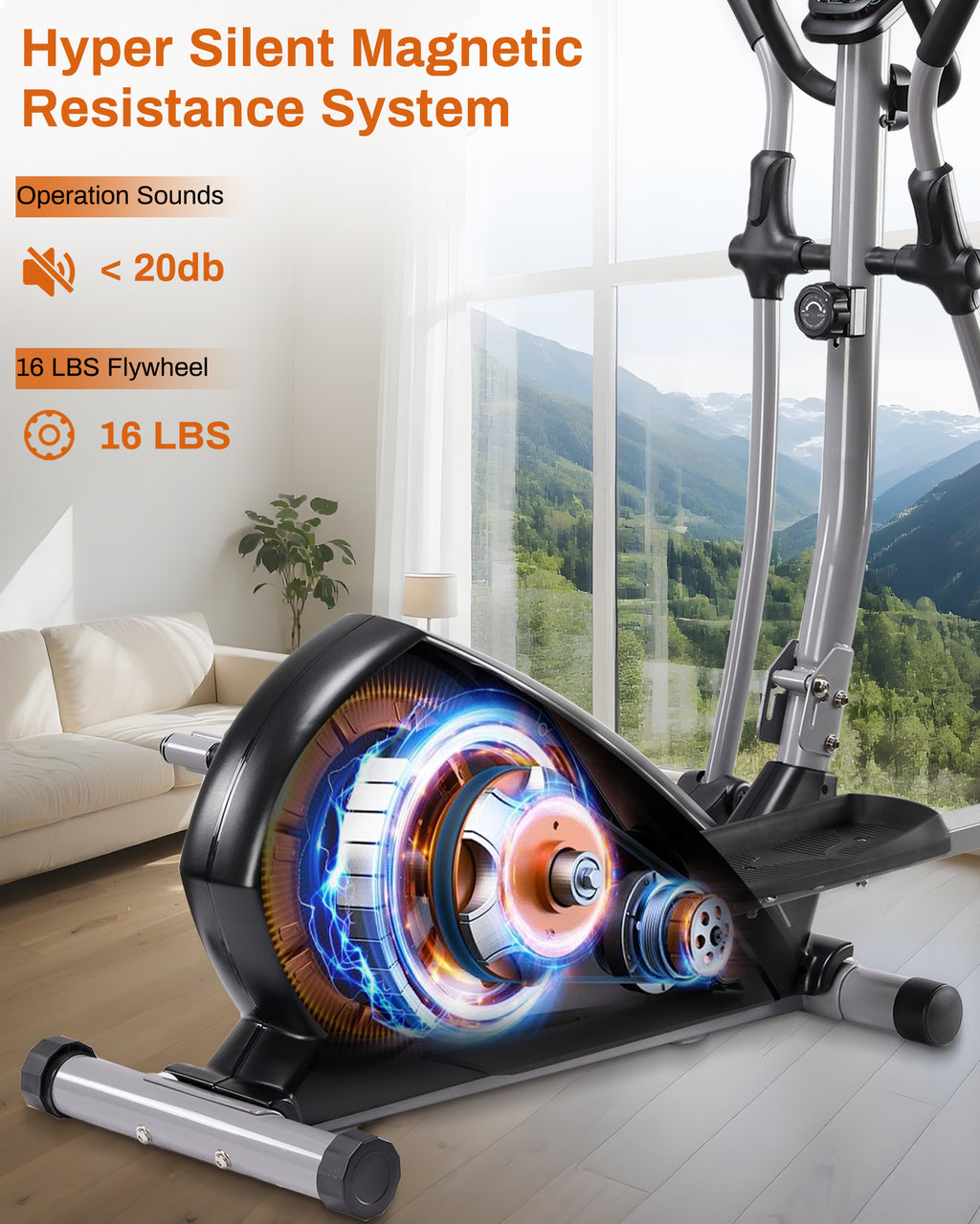 Elliptical Exercise Machine with 15.5" Stride