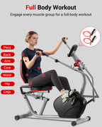 Recumbent Exercise Bike with Arm Exerciser for Home