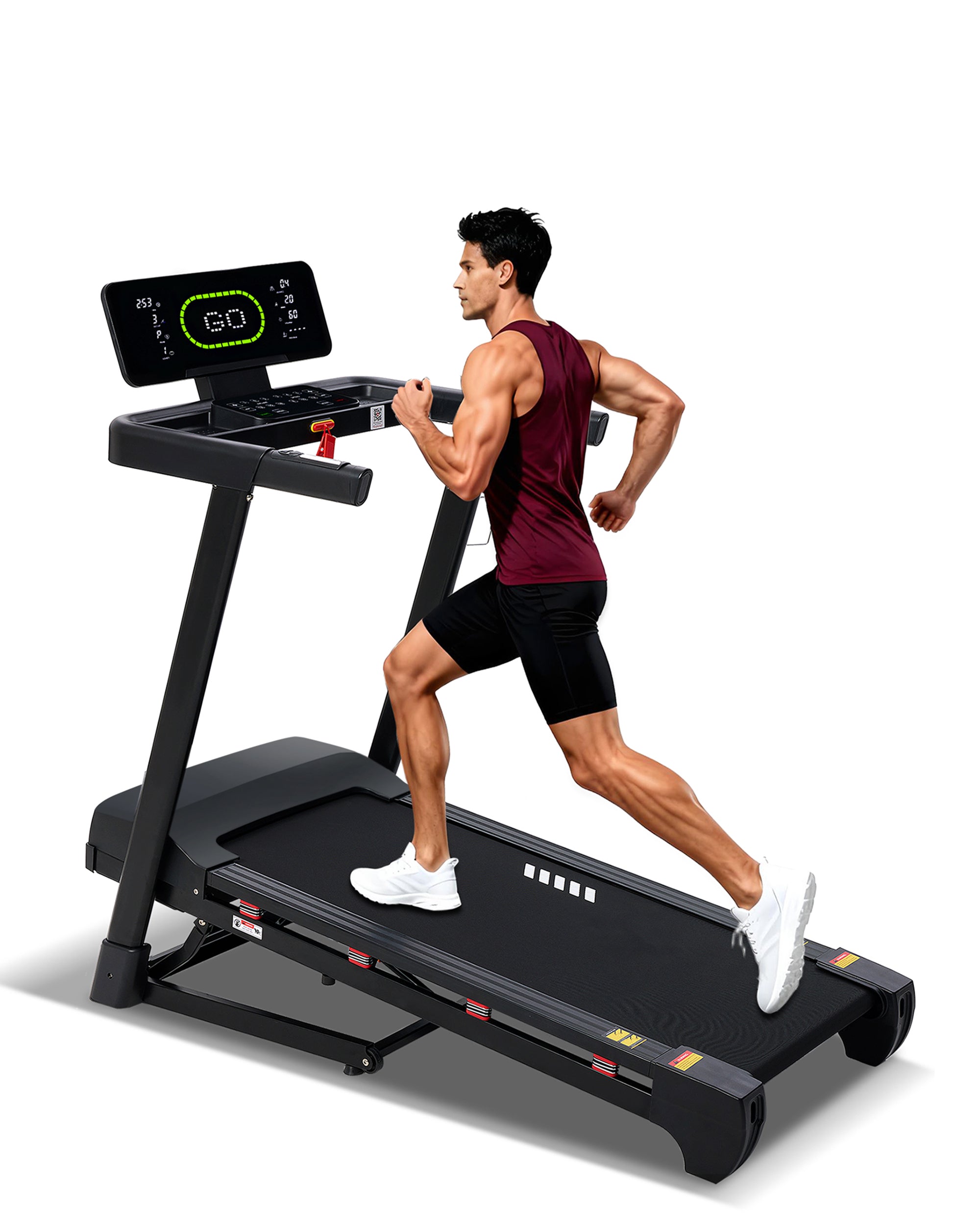Heavy Duty Treadmill with 20-Level Auto Incline, 0.6-12 MPH, 20" Wide Deck