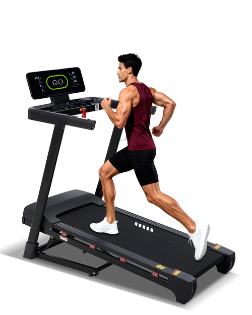 Heavy Duty Treadmill with 20-Level Auto Incline, 0.6-12 MPH, 20" Wide Deck