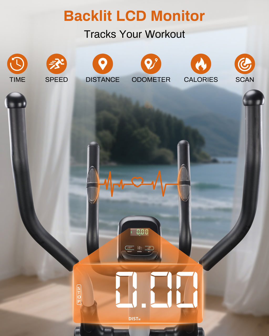 Elliptical Exercise Machine with 15.5" Stride