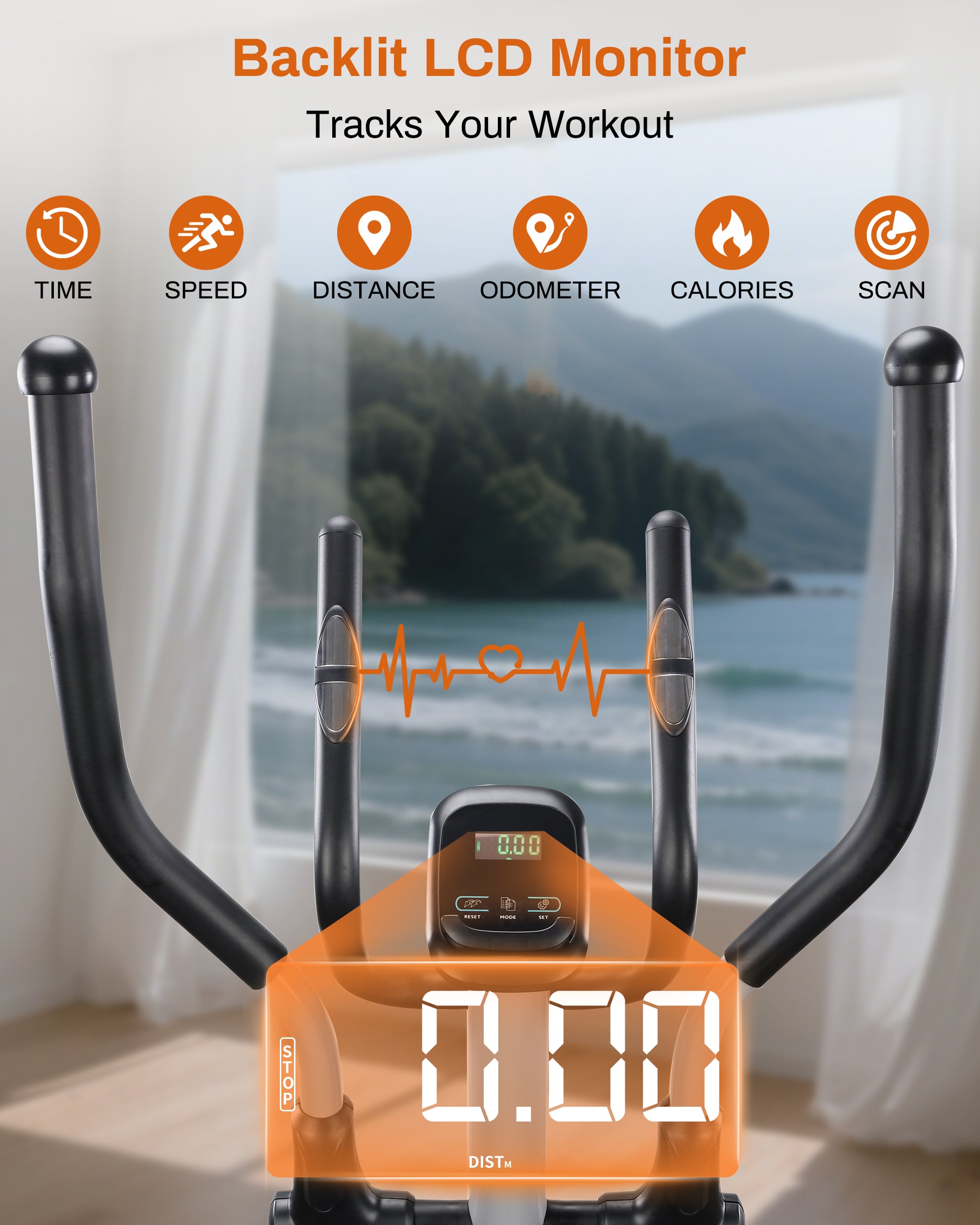 Elliptical Exercise Machine with 15.5" Stride