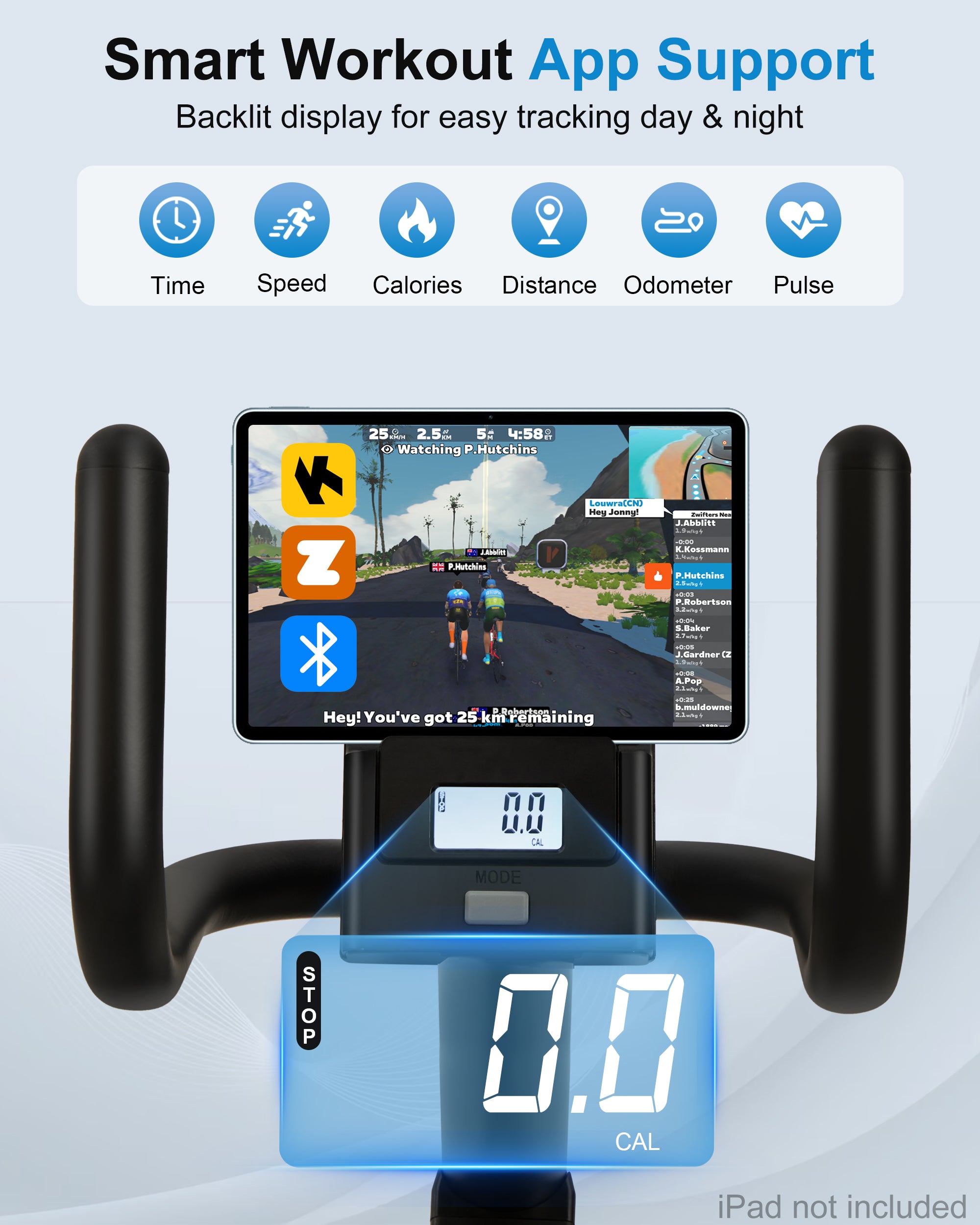 Recumbent Exercise Bike with Bright Backlit Display