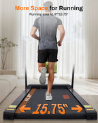 Incline Walking Pad Treadmill with Handle Bar