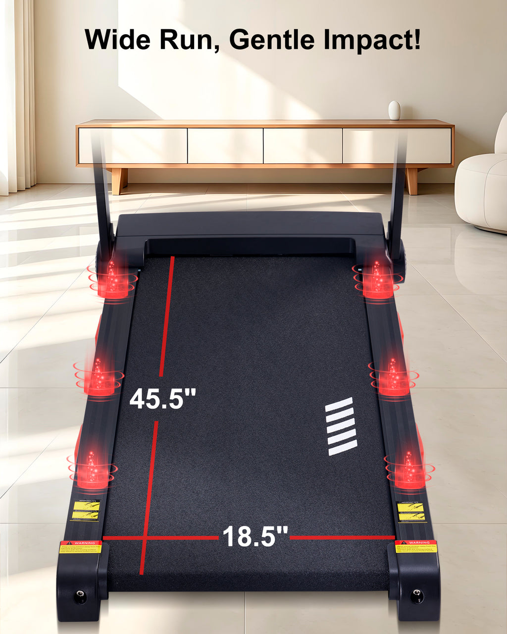 ECHANFIT Auto Incline Treadmill , 20% Incline, 3.0HP, 10 MPH, 18.5" Wide Belt, 350 lbs Capacity, Bluetooth App
