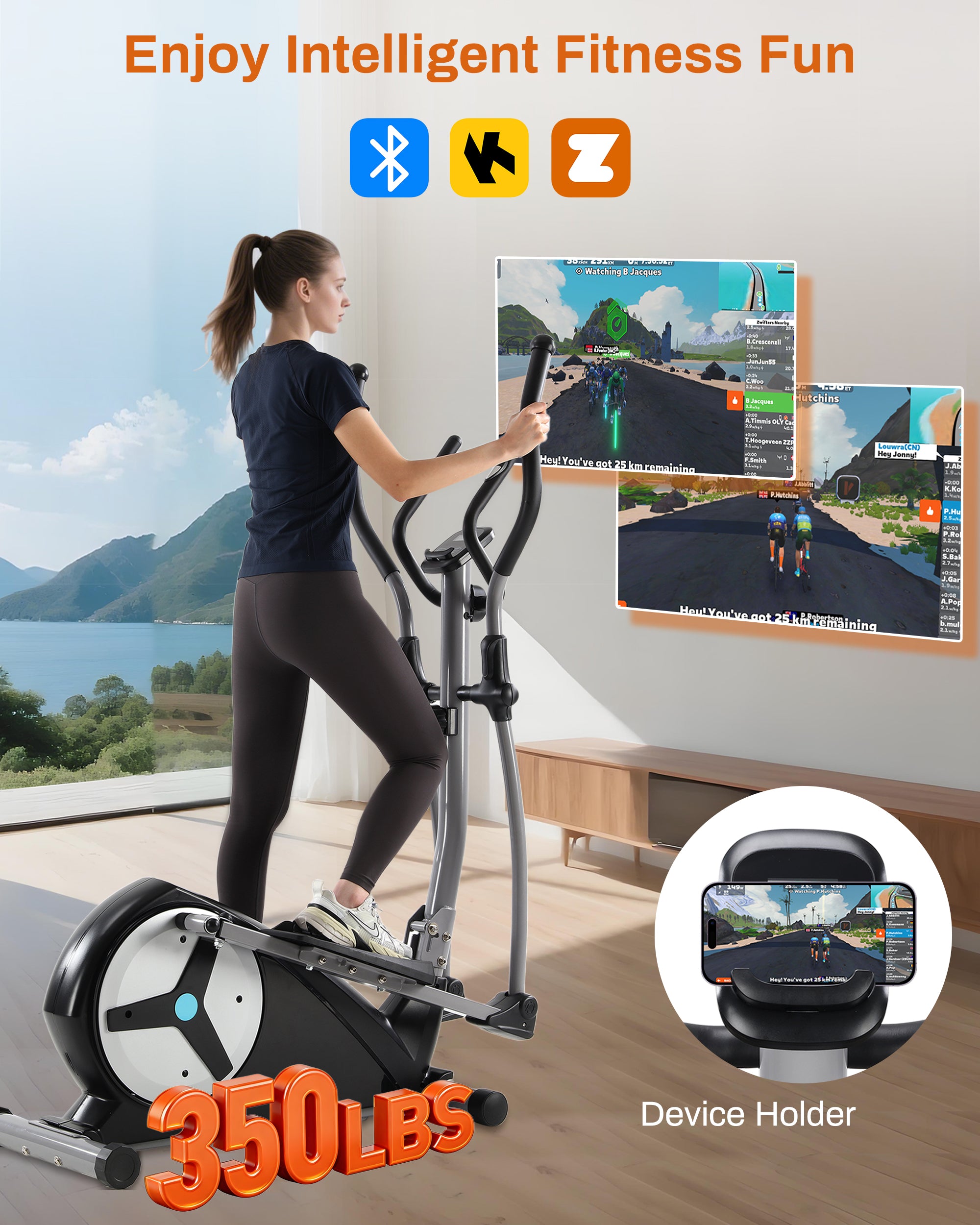 Elliptical Exercise Machine with 15.5" Stride