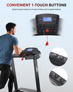 Treadmill with 15-Level Auto Incline, 3.5 HP, 350 LB Capacity, 18.11" Wide Running Belt