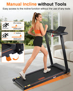 Incline Walking Pad Treadmill with Handle Bar