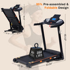 Treadmill with 15-Level Auto Incline, 18" Wide Belt, 3.0 HP, 300 LB Capacity