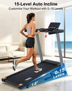 ECHANFIT Folding Treadmill 15% Auto Incline, Compact Design, 40 Programs, 3.0 HP Motor, 300 LB Weight Capacity