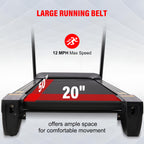 Heavy Duty Treadmill with 20-Level Auto Incline, 0.6-12 MPH, 20" Wide Deck