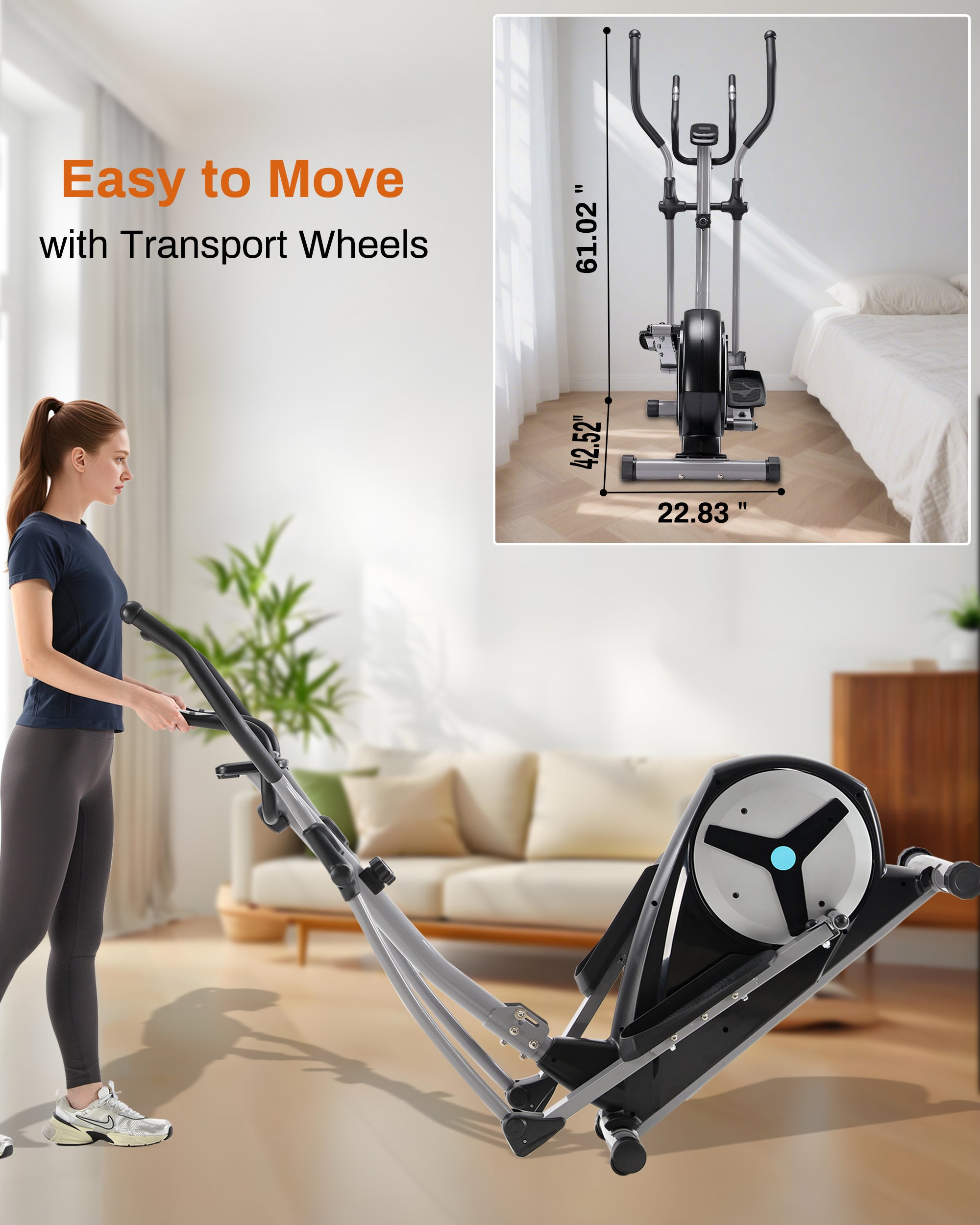 Elliptical Exercise Machine with 15.5" Stride
