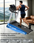 ECHANFIT Heavy Duty Treadmill, 18% Auto Incline, 3.5 HP Motor, 400 LB Capacity