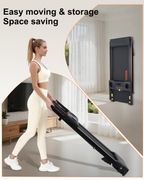 Incline Walking Pad Treadmill with Handle Bar