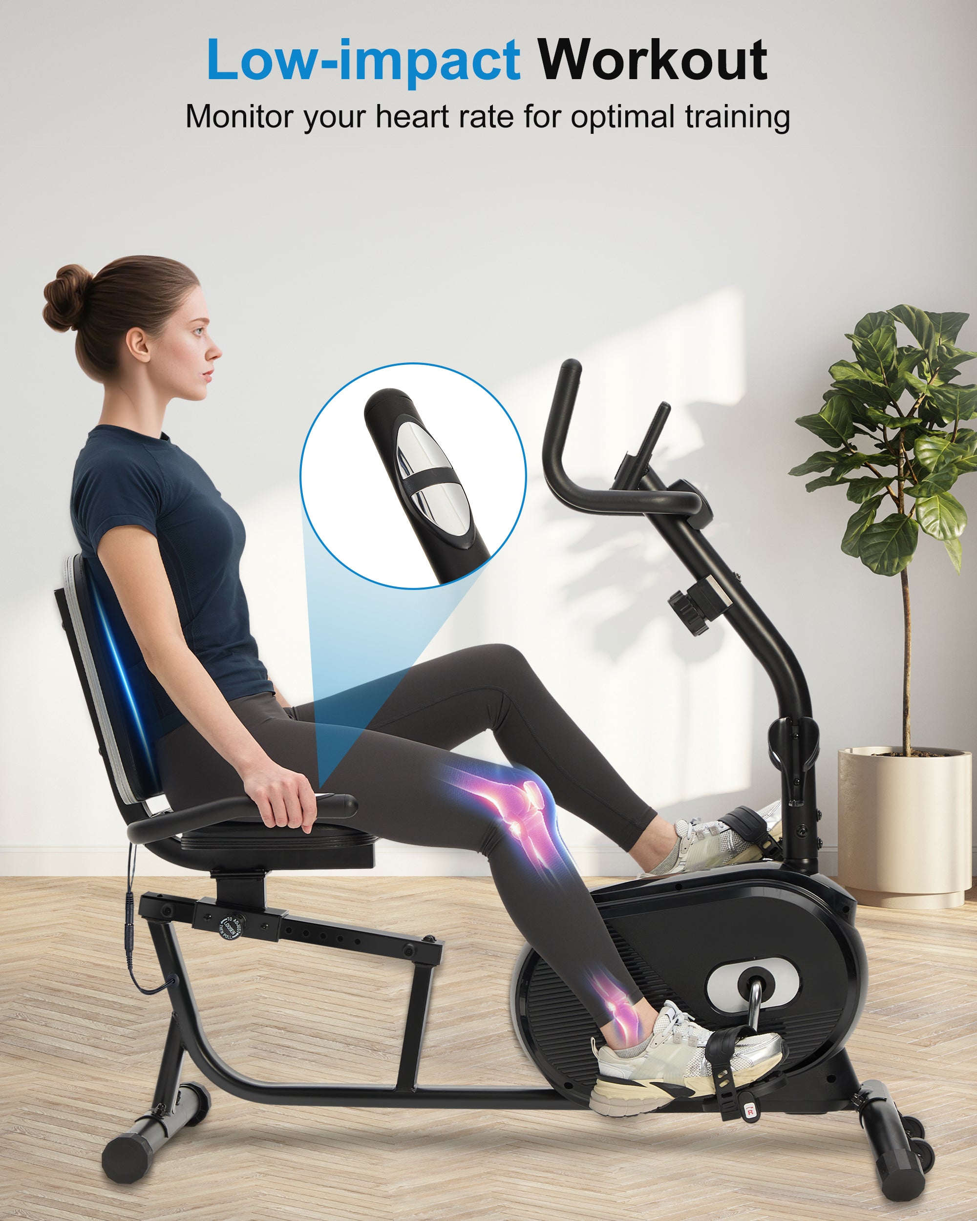 Recumbent Exercise Bike with Bright Backlit Display